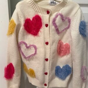 Lola Cream Cardigan with Pink and Purple Details